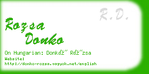 rozsa donko business card